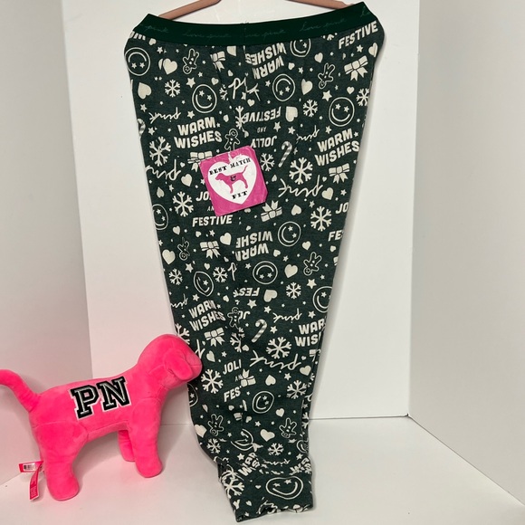 PINK Victoria's Secret Other - Victoria’s Secret PINK XXL Logo Pajama Pants Skinny Jogger Sweatpants Christmas